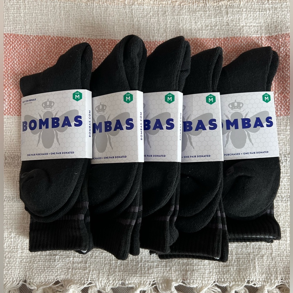 Lot of 5 Bombas socks Men/Women socks size Medium 6-9